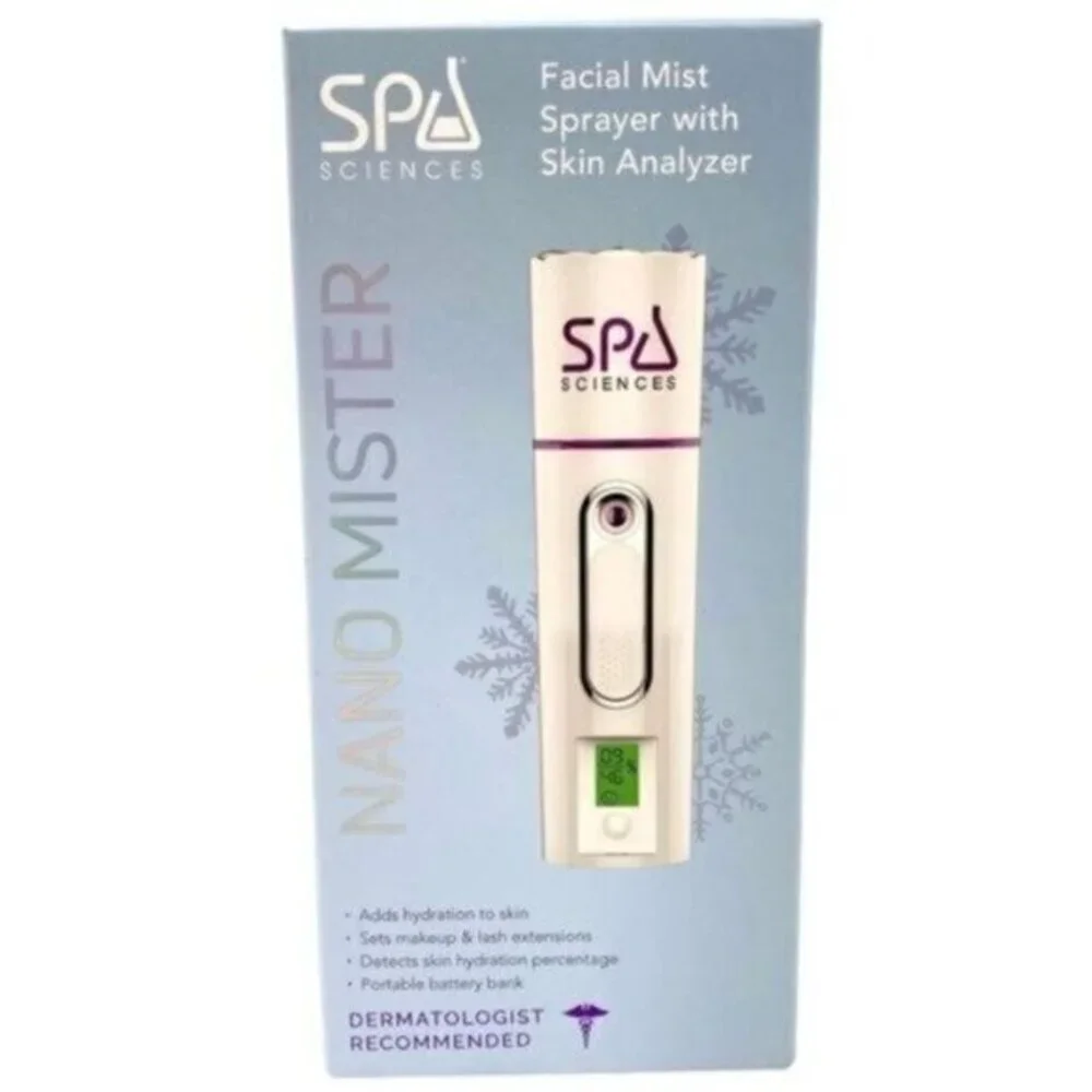 Spa Sciences Nano Mister Compact Facial Mist Sprayer With Digital Skin Analyzer